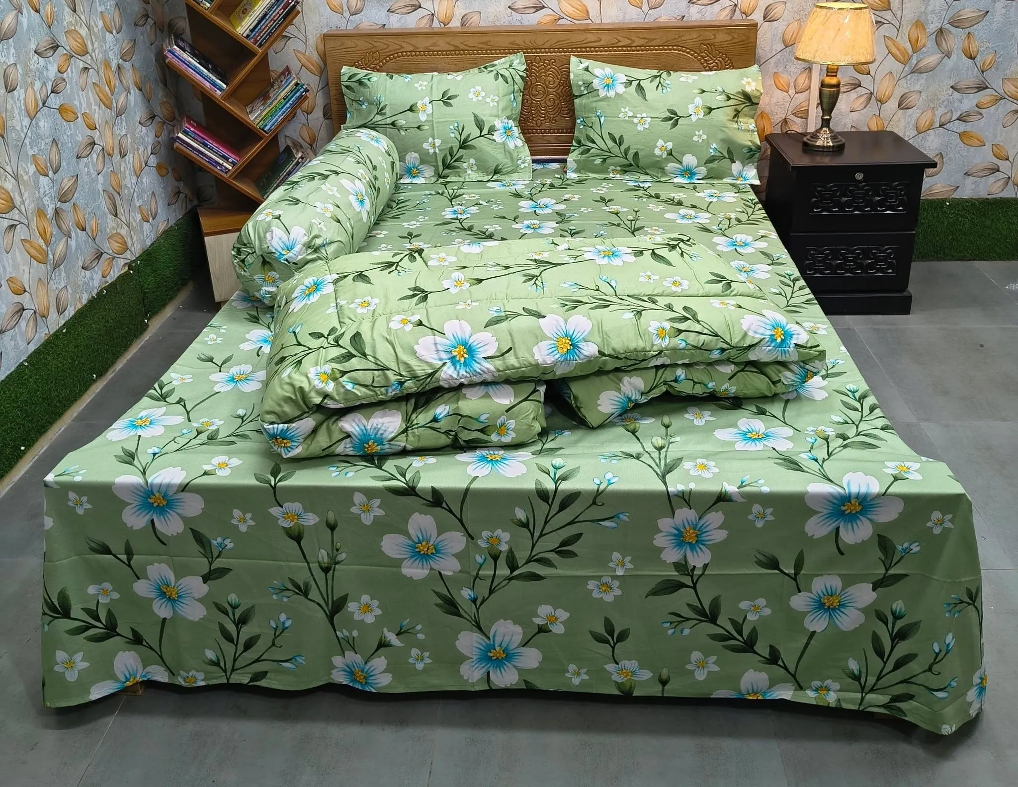 Premium Quality Twill Cotton Comforter 5 Pcs Set